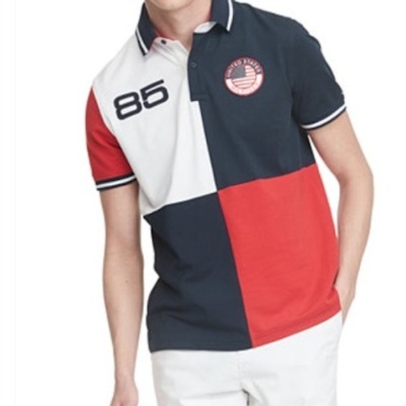 Tommy Hilfiger Other - Tommy Hilfiger Mens Country Custom Fit Colorblock Logo Polo Shirt XXL